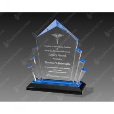 Employee Gifts - Blue Arrow Acrylic Award on Black Base