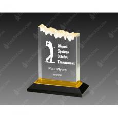 Employee Gifts - Gold Frosted Acrylic Award on Black Base
