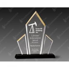 Employee Gifts - Lumins Clear Acrylic Award with Gold Accent