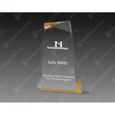 Employee Gifts - Gold Wedge Clear Acrylic Award