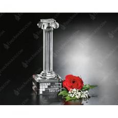Employee Gifts - Ionic Clear Optical Crystal Column Trophy