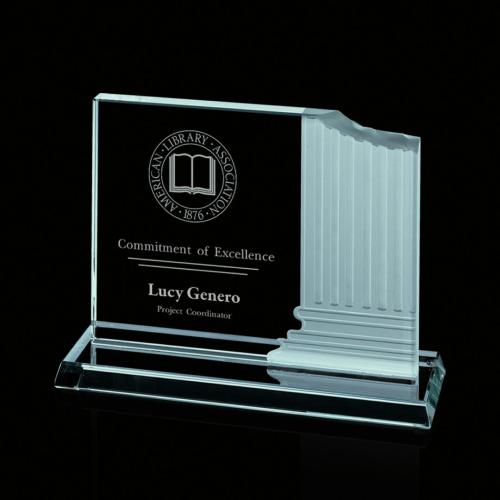 Corporate Awards - Employee Awards - Employee of the Month Awards - Carved Pillar Glass Award