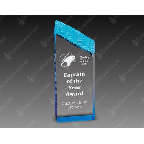 Corporate Awards - Acrylic Awards - Blue Edge Clear Acrylic Award
