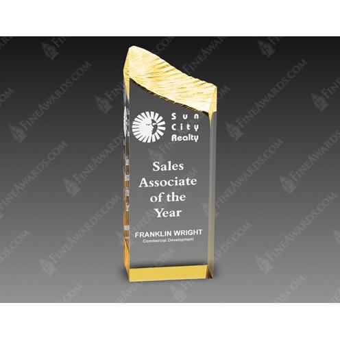 Corporate Awards - Acrylic Corporate Awards - Gold Edge Clear Acrylic Award