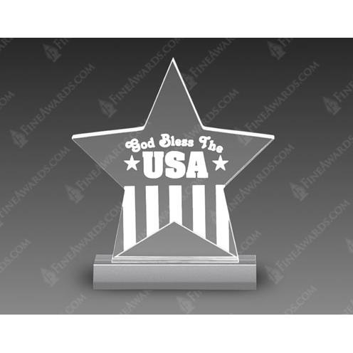 Corporate Awards - Affordable Econo-Line Awards & Trophies - Clear Acrylic Star Award on Clear Base