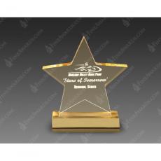 Employee Gifts - Gold Acrylic Star Award on Gold Base