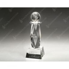 Employee Gifts - Clear Crystal Ultimate Globe Trophy