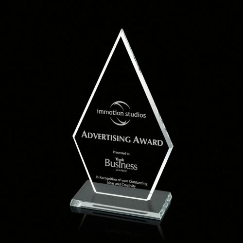 Corporate Awards - Crystal Awards - Arrowhead Diamond Glass Award
