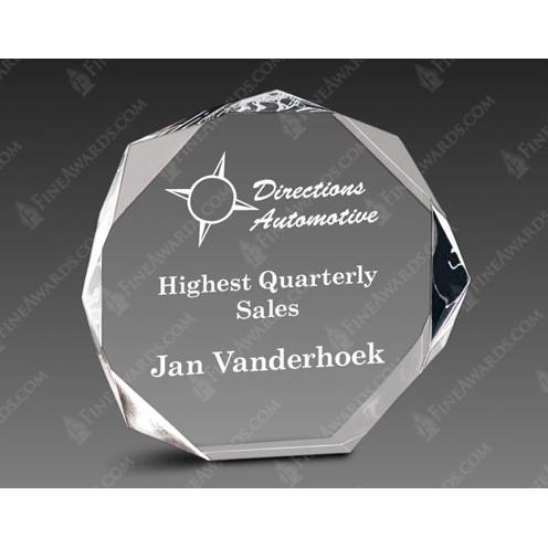 Corporate Awards - Affordable Econo-Line Awards & Trophies - Clear Acrylic Octagon Award