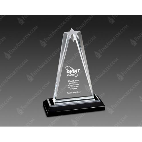 Corporate Awards - Service Awards - Clear Zenith Star Acrylic Award on Black Base