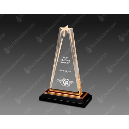 Corporate Awards - Rush Corporate Awards & Plaques - Gold Zenith Star Acrylic Award on Black Base