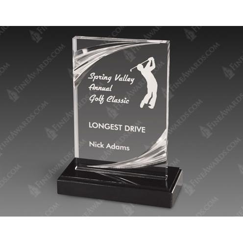 Corporate Awards - Affordable Econo-Line Awards & Trophies - Clear Blade Acrylic Award on Black Base