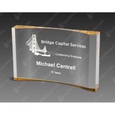 Employee Gifts - Gold Crescent Acrylic Award