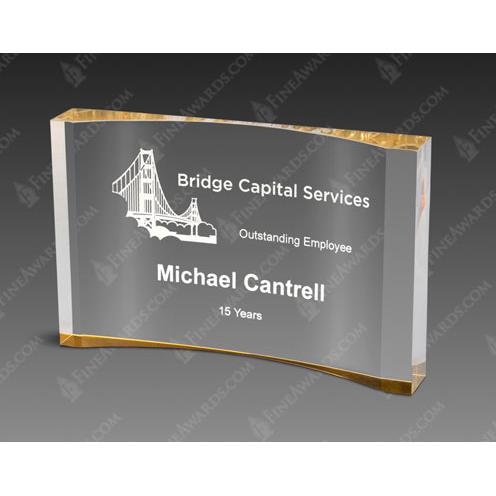 Corporate Awards - Rush Corporate Awards & Plaques - Gold Crescent Acrylic Award