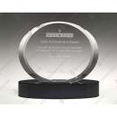 Clear Crystal Eternity Award on Black Round Base