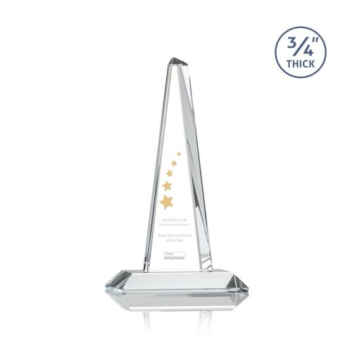 Corporate Awards - Crystal Awards - Crystal Pillar Awards - Majestic Tower Clear Pyramid Crystal Award
