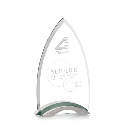 Corporate Awards - Glass Awards - Jade Glass Awards - Patterson Jade Arch & Crescent Glass Award