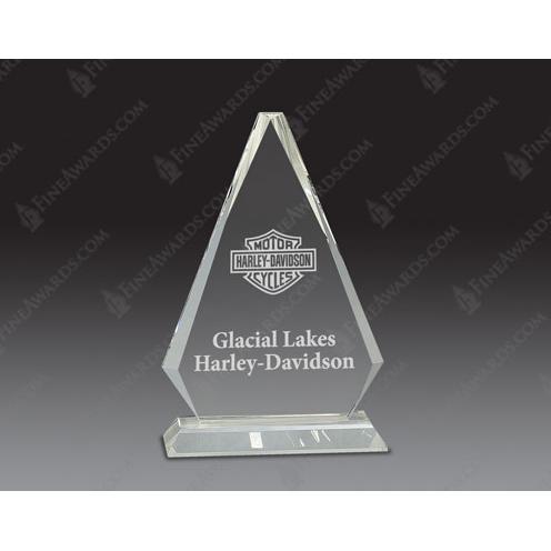 Corporate Awards - Crystal Awards - Clear Optical Crystal Triangle Award