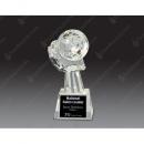 Clear Optical Crystal Globe in Hand Award