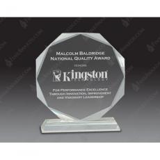 Employee Gifts - Clear Optical Crystal Octagon Award