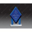 Blue Optical Crystal Floating Diamond Award