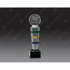 Employee Gifts - 3-Color Optical CrystalRound Top Award