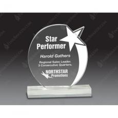 Employee Gifts - Crystal Round Shooting Star Award