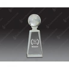 Employee Gifts - Clear Optical Crystal Globe Tower Award