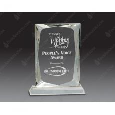 Employee Gifts - Clear Optical Crystal Rectangle Award