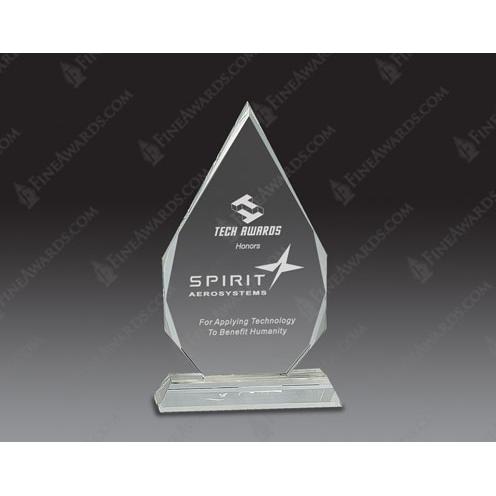 Corporate Awards - Crystal Awards - Diamond Awards - Clear Optical Crystal Diamond Pedestal Base