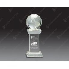 Employee Gifts - Clear Optical Crystal Globe Tower Award