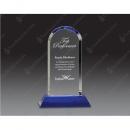 Optical Crystal Dome Award on Blue Pedestal