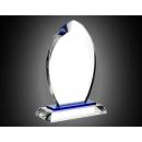 Blue Crystal Flare Award on Clear Glass Base