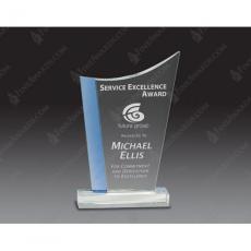 Employee Gifts - Blue Edge Optical Crystal Wave Award