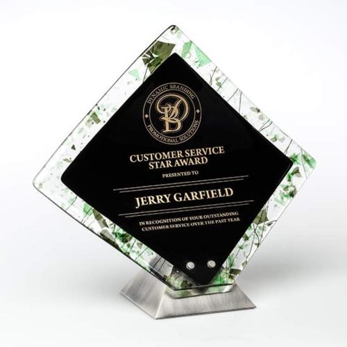 Corporate Awards - Glass Awards - Art Glass Awards - Solitaire Diamond Glass Award