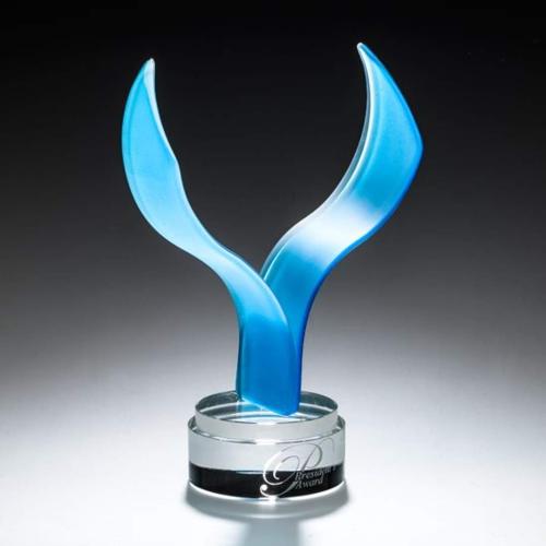 Corporate Awards - Glass Awards - Art Glass Awards - Aerial Animals Glass Award