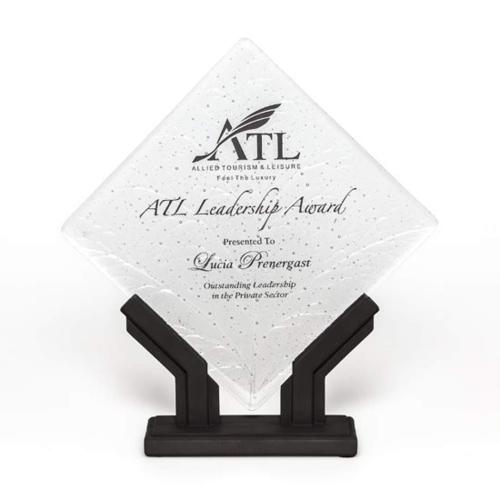 Corporate Awards - Glass Awards - Colored Glass Awards - Elemental Diamond Art Glass Award