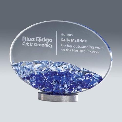 Corporate Awards - Glass Awards - Art Glass Awards - Mosaic Rectangle Glass Award