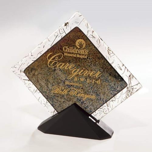 Corporate Awards - Glass Awards - Art Glass Awards - Diamond Fusion Diamond Glass Award