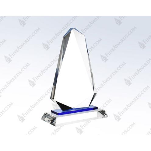 Corporate Awards - Crystal Awards - Blue Optical Crystal Inspiration Award