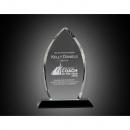 Clear Optical Crystal Oval Award on Black Pedestal Base