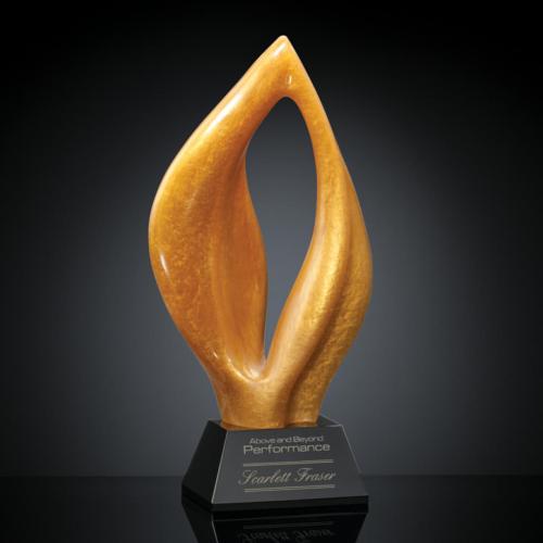 Corporate Awards - Crystal Awards - Crystal Flame Awards - Oberon Flame Stone Award