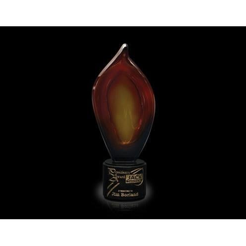 Corporate Awards - Glass Awards - Flame Awards - Aurora Flame Art Glass