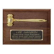 Gavel Plaque - Walnut - Corporate Awards