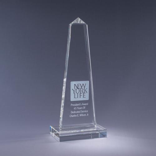 Clear Optical Crystal Obelisk Award 770 | Obelisk Tower Awards