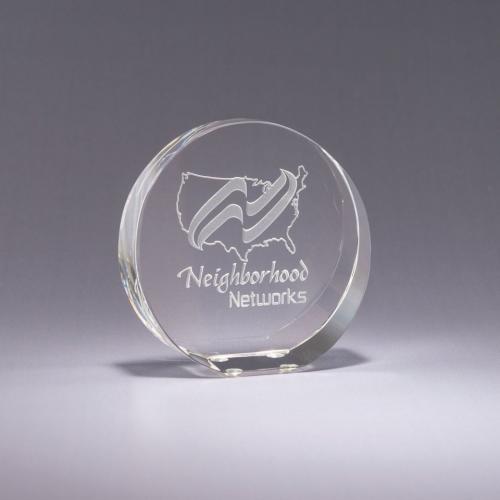 Corporate Awards - Crystal Awards - Stand Up Optical Crystal Paperweight