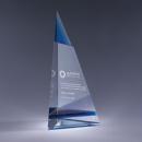 Clear & Blue Optical Crystal Indigo Peak Award