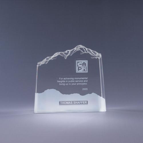 Corporate Awards - Crystal Awards - Clear Optical Crystal Mountain Award