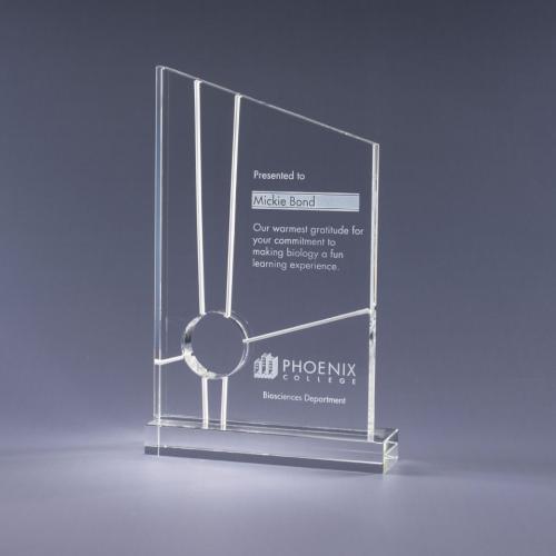 Corporate Awards - Crystal Awards - Trapezoid Clear Optical Crystal Award Trophy