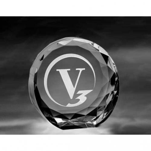 Corporate Awards - Crystal Awards - Illuminae Prism Cut Optical Crystal Paperweight